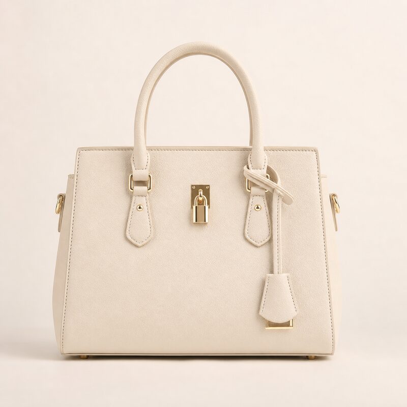 Pearl Cream Top-Handle Bag