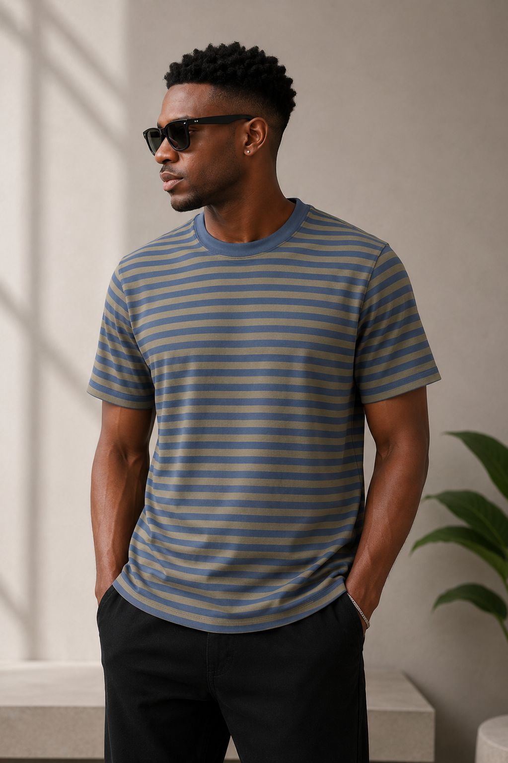 Style 6 · 60% Cotton 40% Polyester 260 GSM Butterfly Stripes — K.S.E. Inc. India