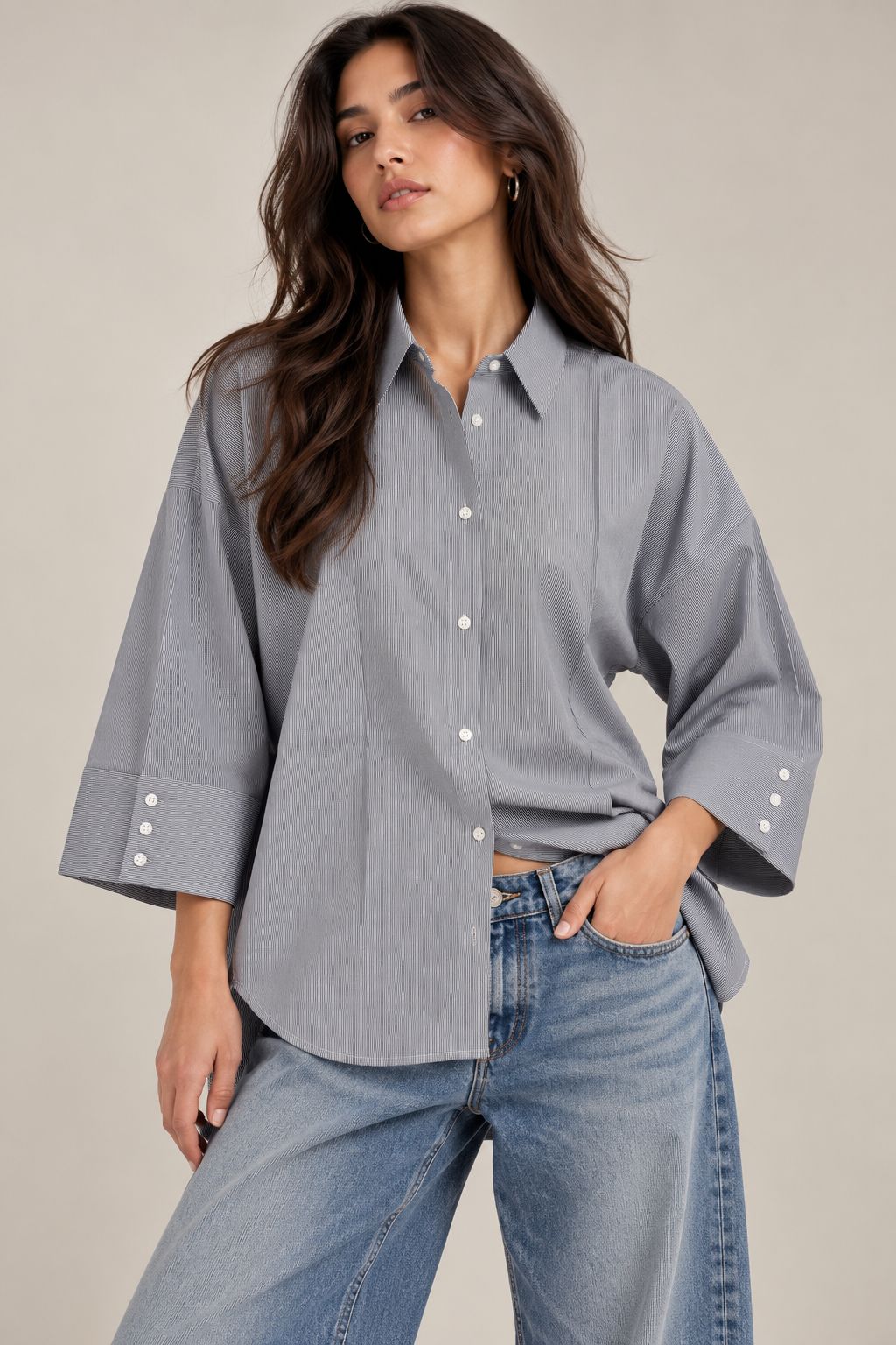 Style 8 · 60% Polyester 40% Cotton Black & White Stripe — K.S.E. Inc. India