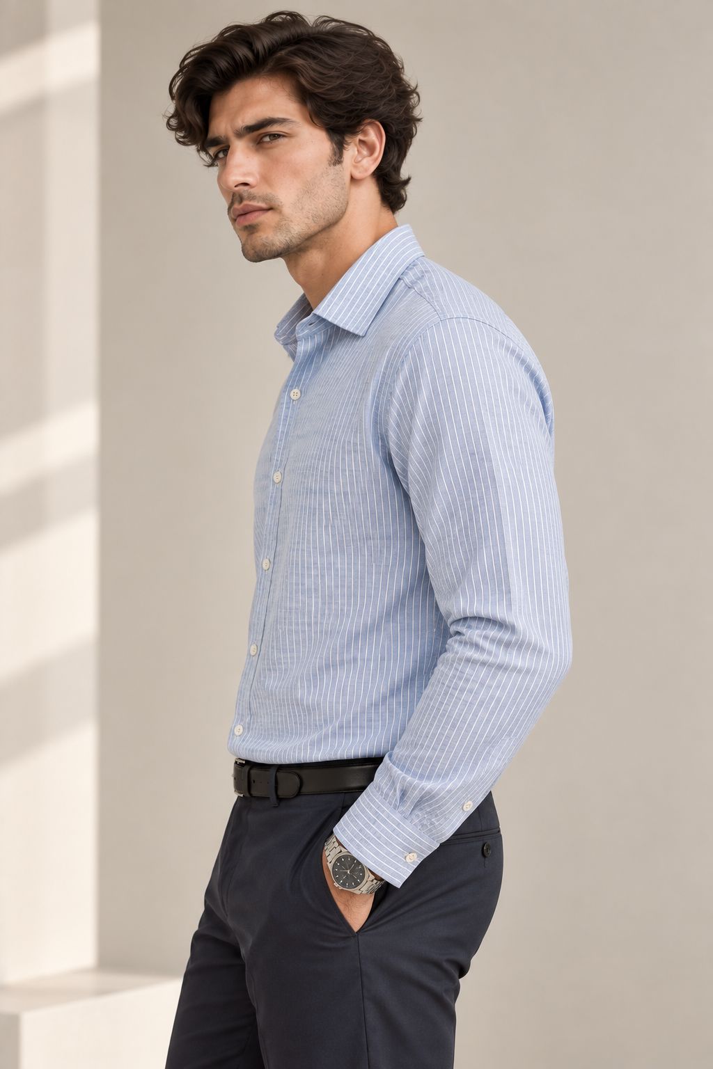 Style 19 · 85% Polyester 15% Cotton Stand Pack Shirt — K.S.E. Inc. India