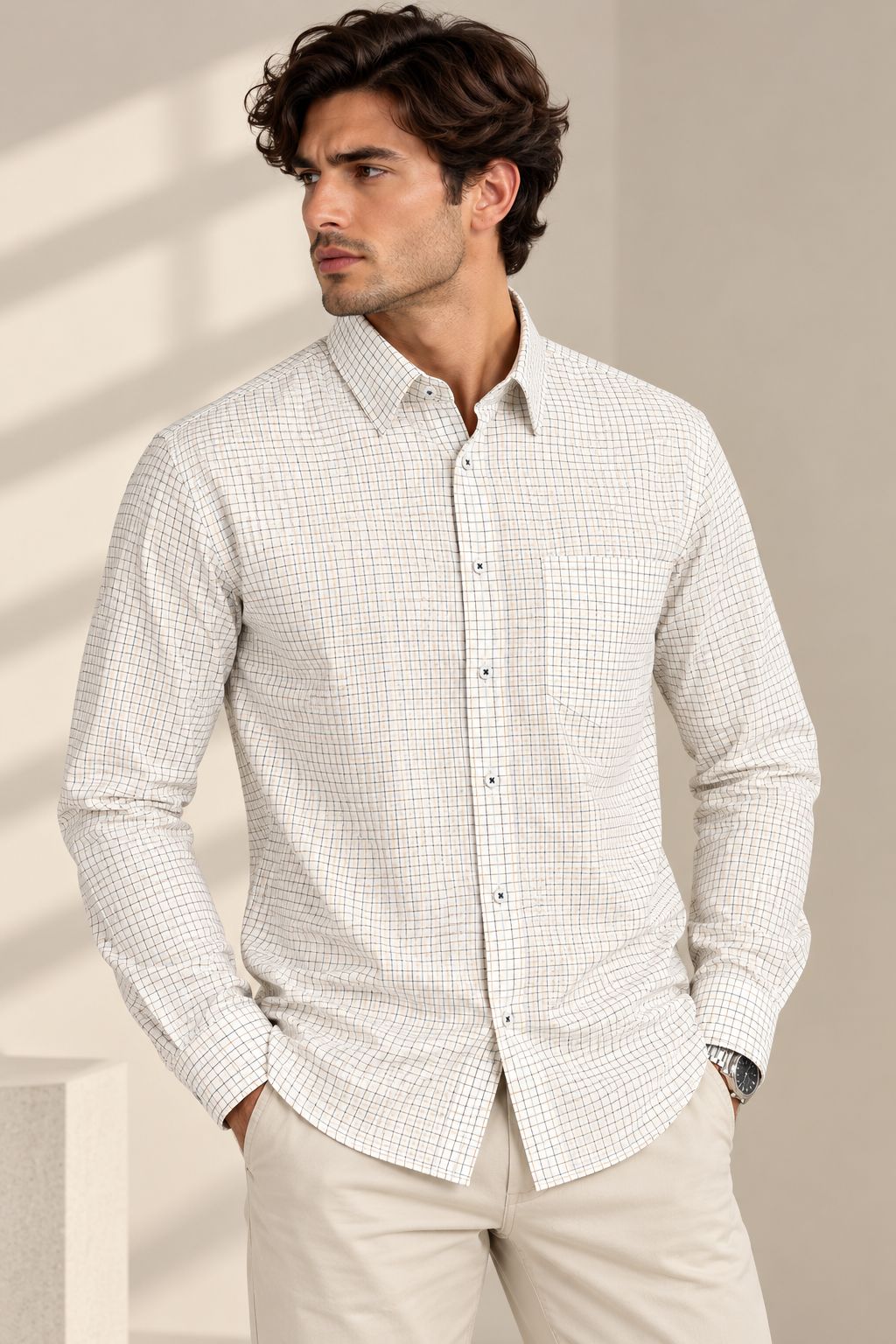 Style 23 · 85% Polyester 15% Cotton Stand Pack Shirt — K.S.E. Inc. India