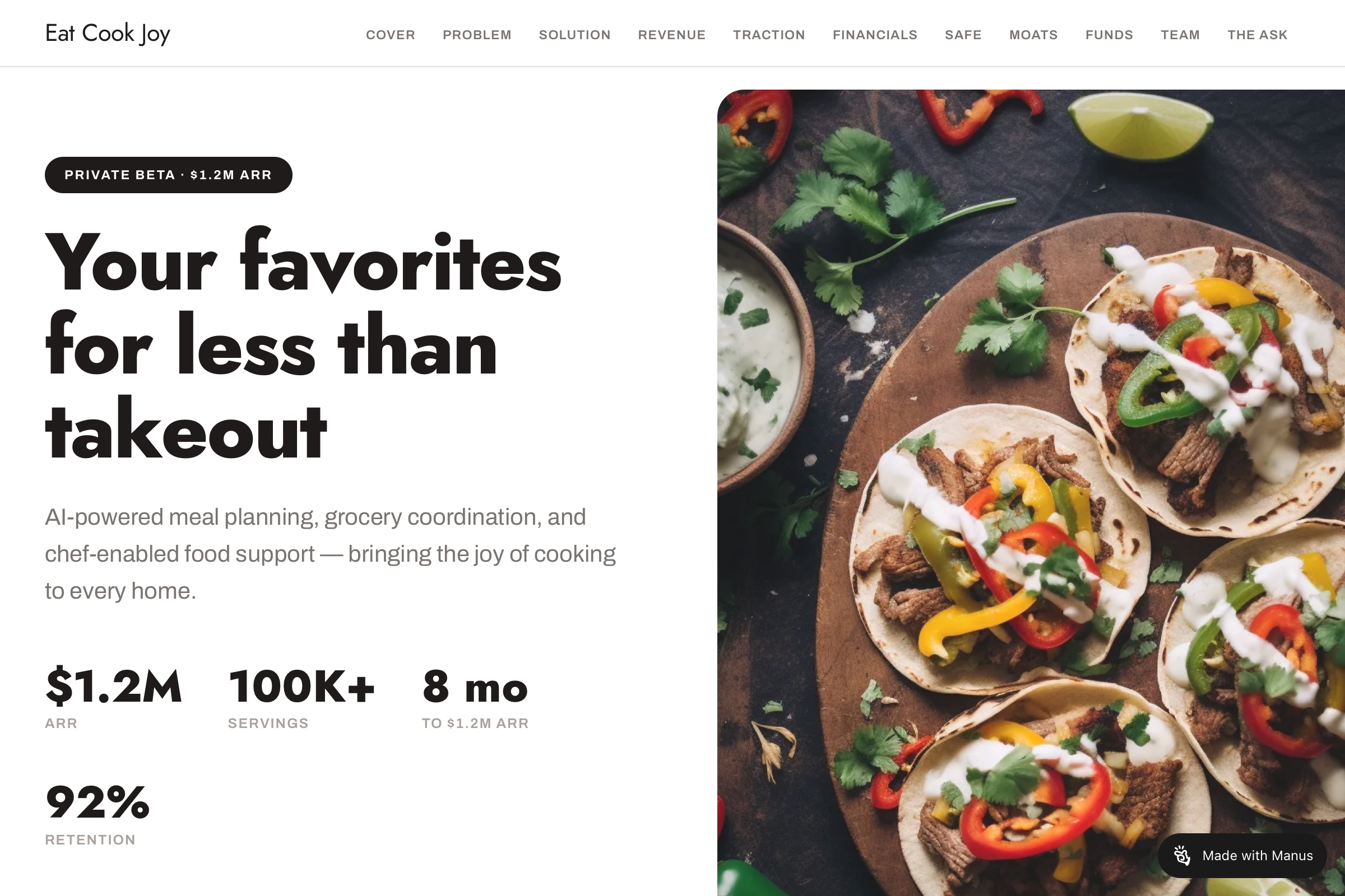 EatCookJoy Investor Pitch